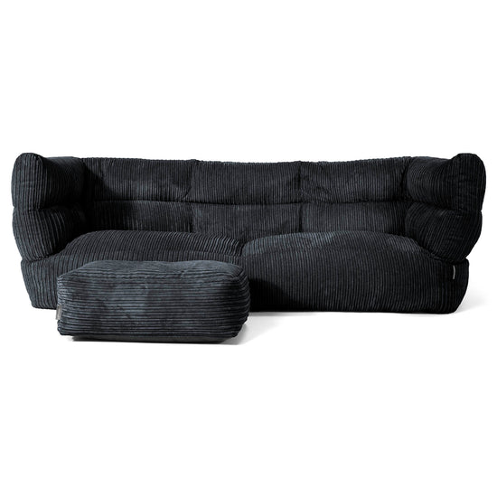 Canapé Pouf Albert 3 places - Côtelé Noir 02