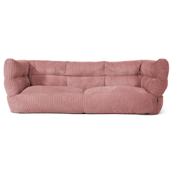 Canapé Pouf Albert 3 places - Côtelé Pêche 01
