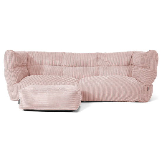 Canapé Pouf Albert 3 places - Côtelé Rose 02
