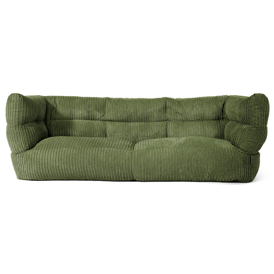 Canapé Pouf Albert 3 places - Côtelé Vert Forêt 01