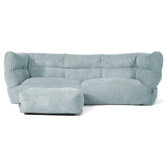Canapé Pouf Albert 3 places - Côtelé Vert Menthe 02