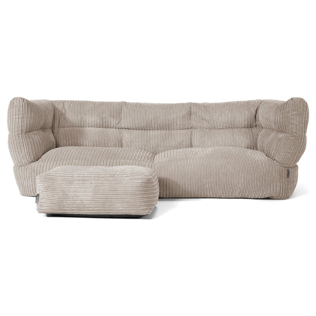 Canapé Pouf Albert 3 places - Côtelé Vison 02