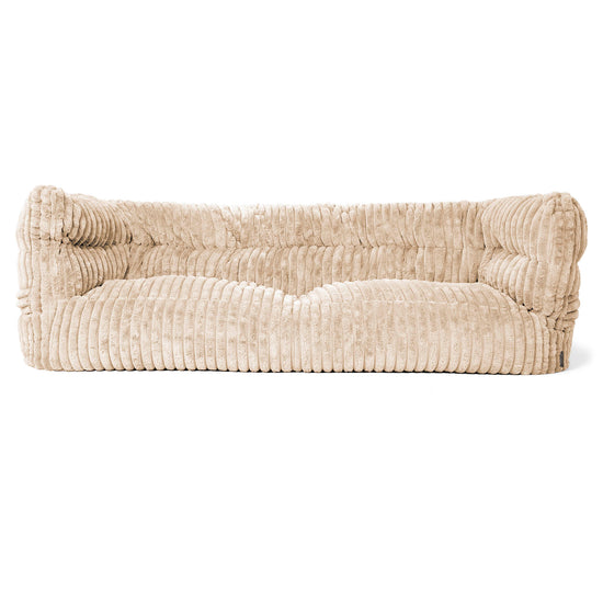 Canapé Pouf Albert 3 places 2.0 - Velours Côtelé Ultra Pelucheux Crème 01