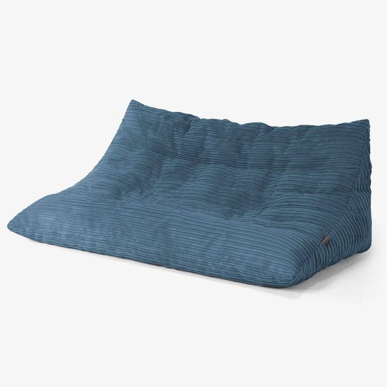 Canapé Pouf de Sol Noah - Côtelé Bleu Marine 02