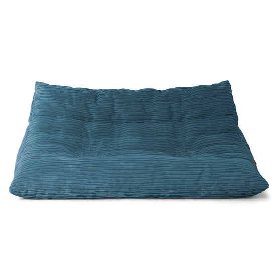 Canapé Pouf de Sol Noah - Côtelé Bleu Marine 01