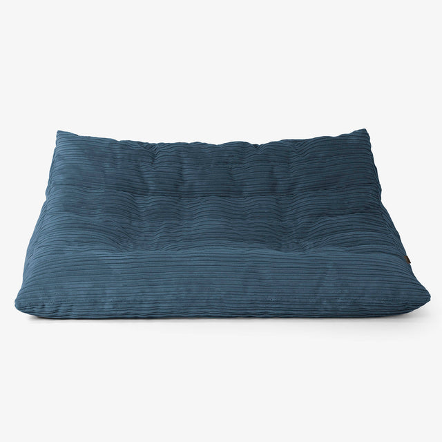 Canapé Pouf de Sol Noah - Côtelé Bleu Marine 01
