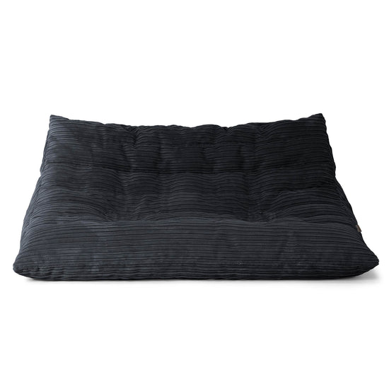 Canapé Pouf de Sol Noah - Côtelé Noir 01