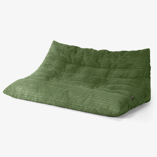 Canapé Pouf de Sol Noah - Côtelé Vert Forêt 02