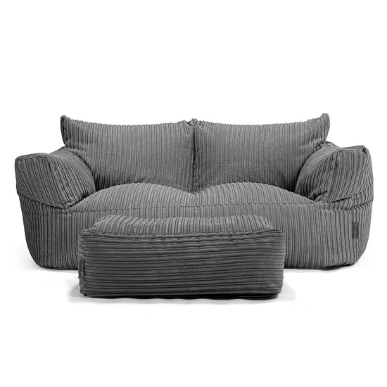 Joséphine Canapé Pouf - Côtelé Gris Ardoise 02