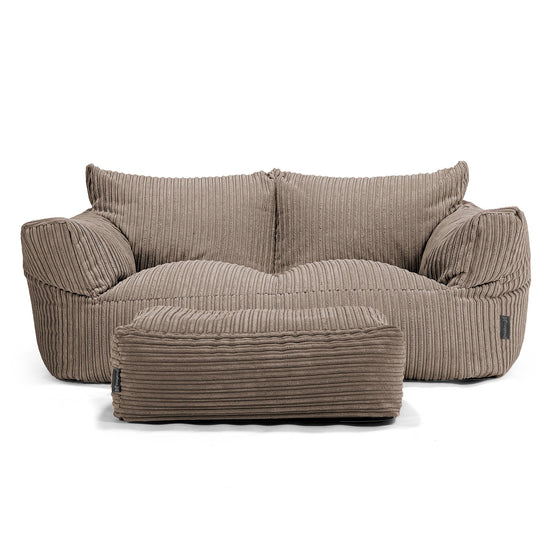 Joséphine Canapé Pouf - Côtelé Grège 02