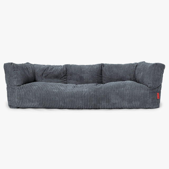 Canapé Pouf Albert 3 places - Côtelé Gris Ardoise 01