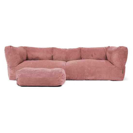 Canapé Pouf Albert 3 places - Côtelé Pêche 02