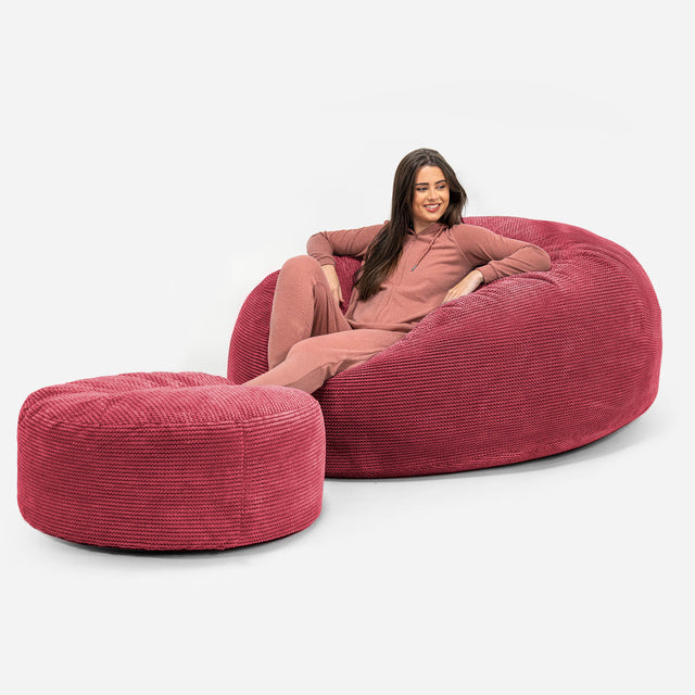 Canapé Pouf Géant Grande Mammouth - Pompon Rouge pastel 02