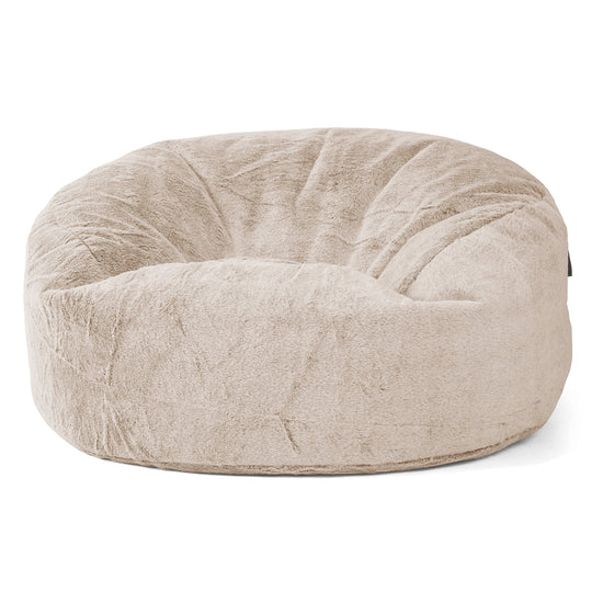 Canapé Pouf Géant Mammouth - Fausse Fourrure Lapin Brun Doré 01