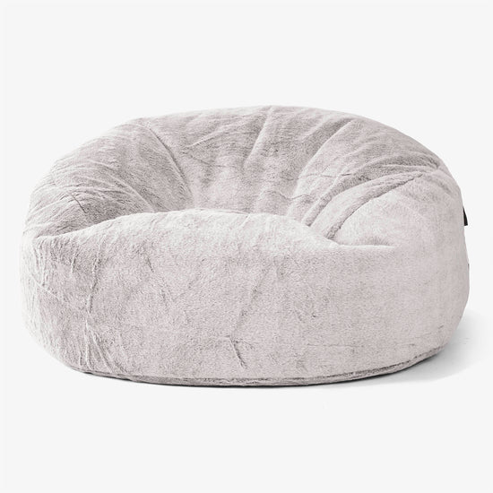 Canapé Pouf Géant Mammouth - Fausse Fourrure Lapin Gris clair 01