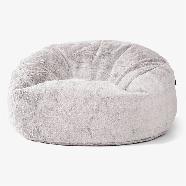 Canapé Pouf Géant Mammouth - Fausse Fourrure Lapin Gris clair 01