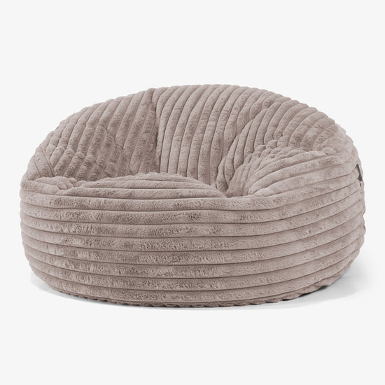 Canapé Pouf Géant Mammouth - Velours Côtelé Ultra Pelucheux Vison 01