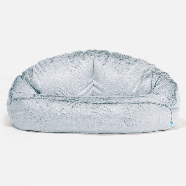 Pouf Canapé Bubble pour Enfants 2-6 ans Housse de Remplacement - Fausse Fourrure Lapin Brun 01
