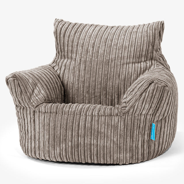 Fauteuil Pouf Bambin 1-3 ans - Côtelé Grège 01