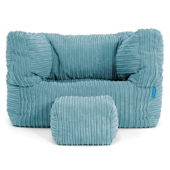 Fauteuil Pouf Albert pour Enfant 1-5 ans - Côtelé Mer Égée 03
