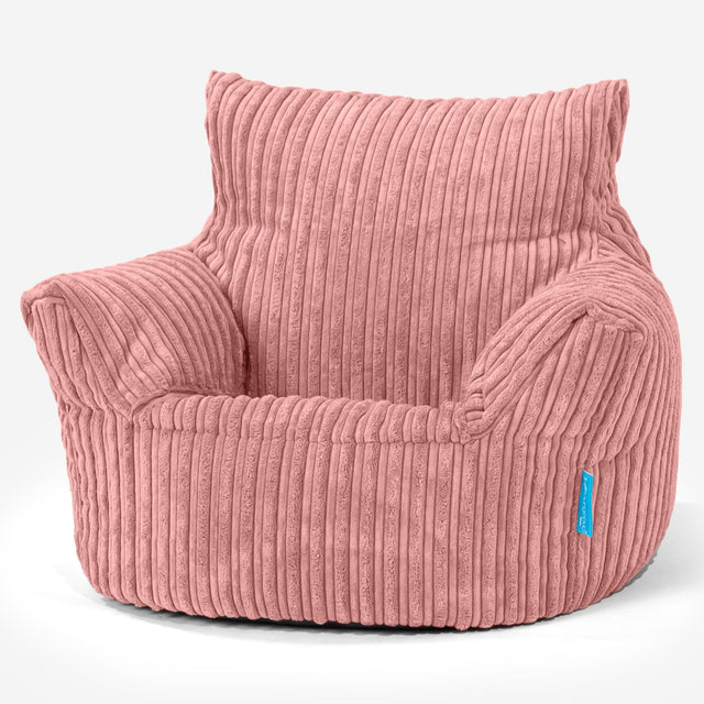 Fauteuil Pouf Bambin 1-3 ans - Côtelé Pêche 01