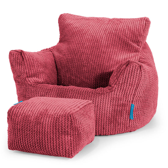 Fauteuil Pouf Bambin 1-3 ans - Pompon Rouge pastel 02
