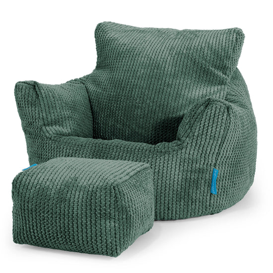 Fauteuil Pouf Bambin 1-3 ans - Pompon Vert Mousse 02