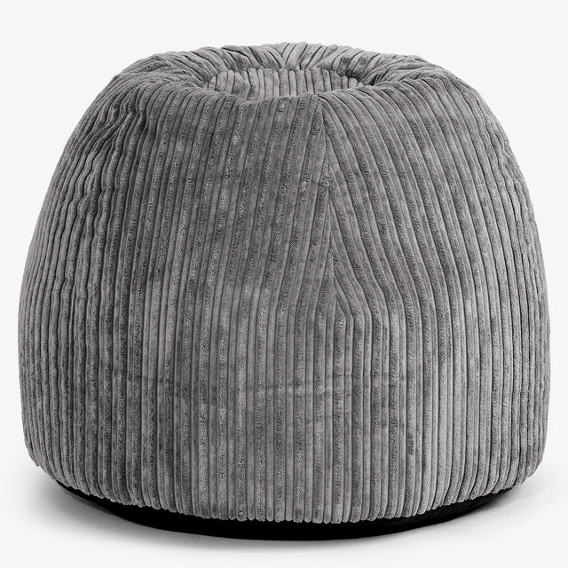 Tabouret Pouf de Coiffeuse - Côtelé Anthracite 01
