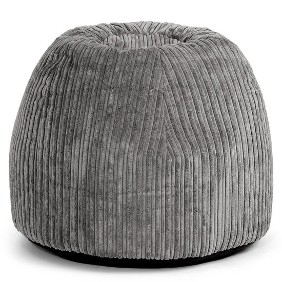 Tabouret Pouf de Coiffeuse - Côtelé Anthracite 02