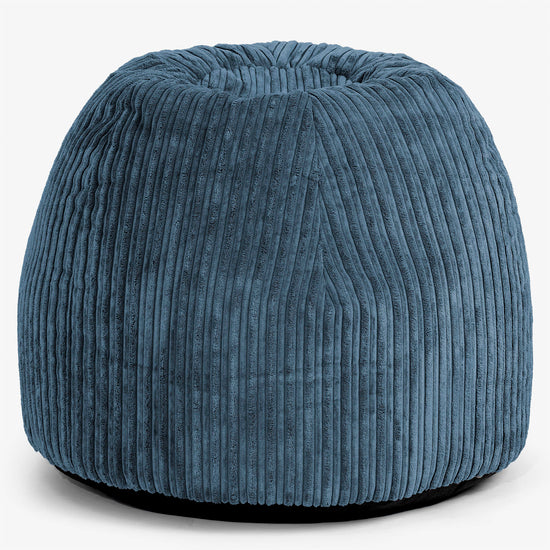 Tabouret Pouf de Coiffeuse - Côtelé Bleu Marine 01