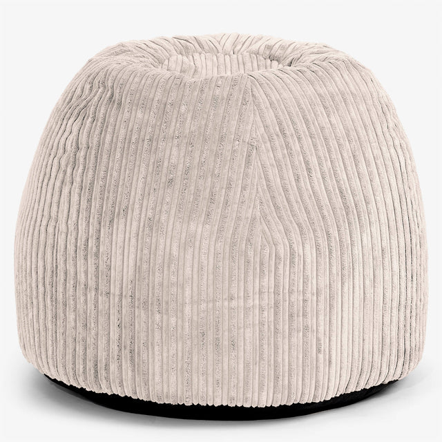 Tabouret Pouf de Coiffeuse - Côtelé Ivoire 01