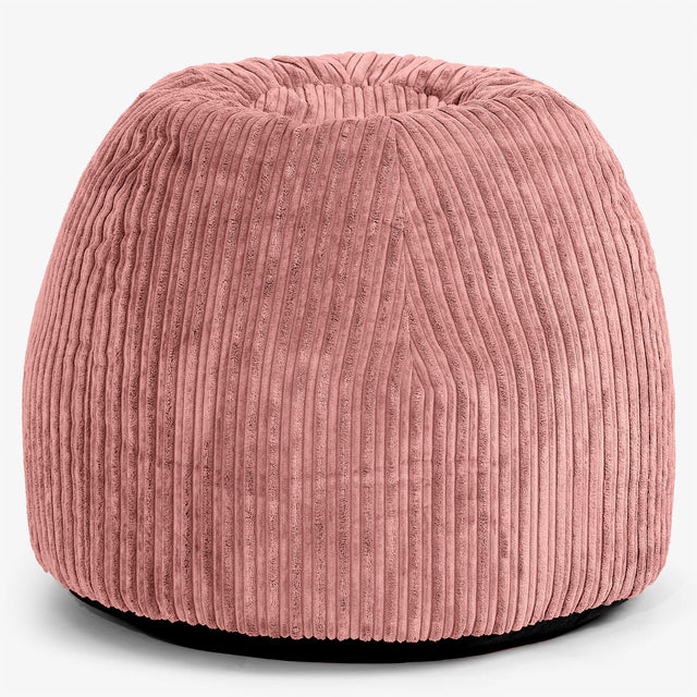 Tabouret Pouf de Coiffeuse - Côtelé Pêche 01