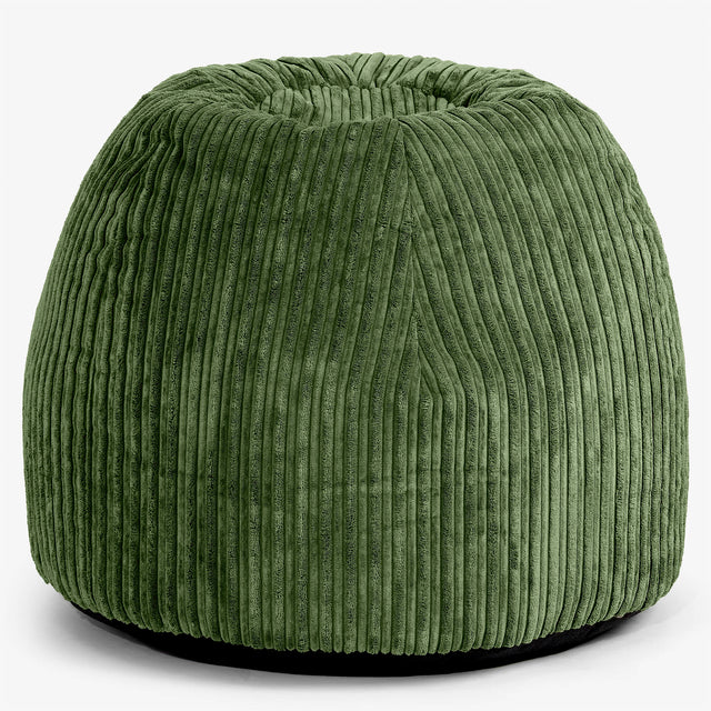 Tabouret Pouf de Coiffeuse - Côtelé Vert Forêt 01