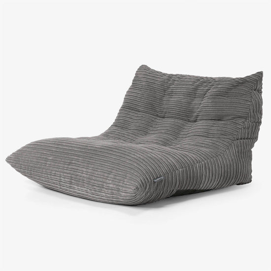 Fauteuil Pouf de Sol Noah - Côtelé Anthracite 02