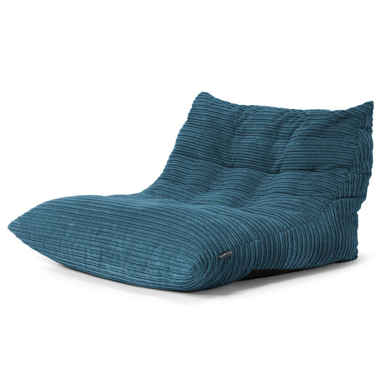 Fauteuil Pouf de Sol Noah - Côtelé Bleu Marine 02