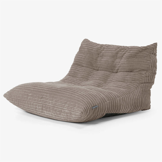 Fauteuil Pouf de Sol Noah - Côtelé Grège 02