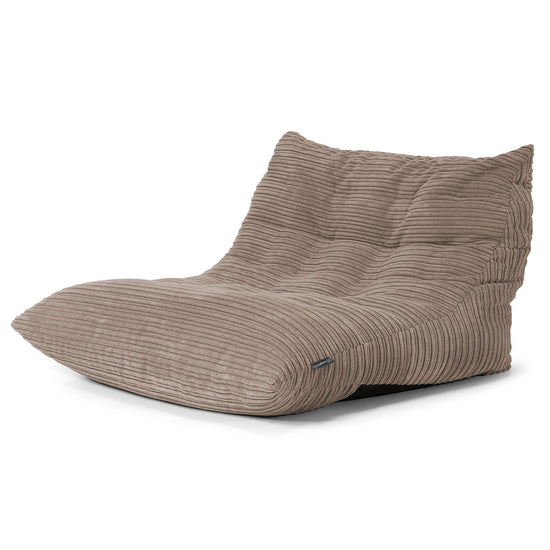 Fauteuil Pouf de Sol Noah - Côtelé Grège 02