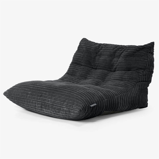 Fauteuil Pouf de Sol Noah - Côtelé Noir 02