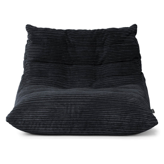 Fauteuil Pouf de Sol Noah - Côtelé Noir 01