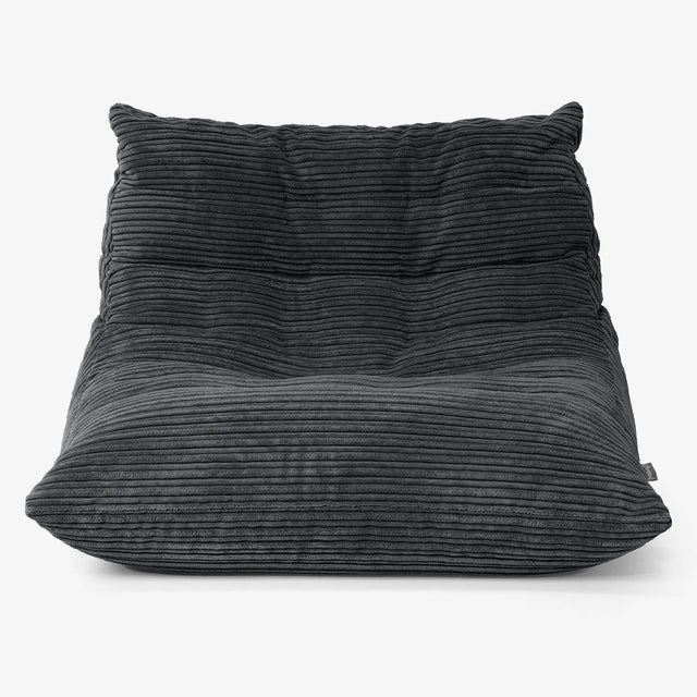 Fauteuil Pouf de Sol Noah - Côtelé Noir 01