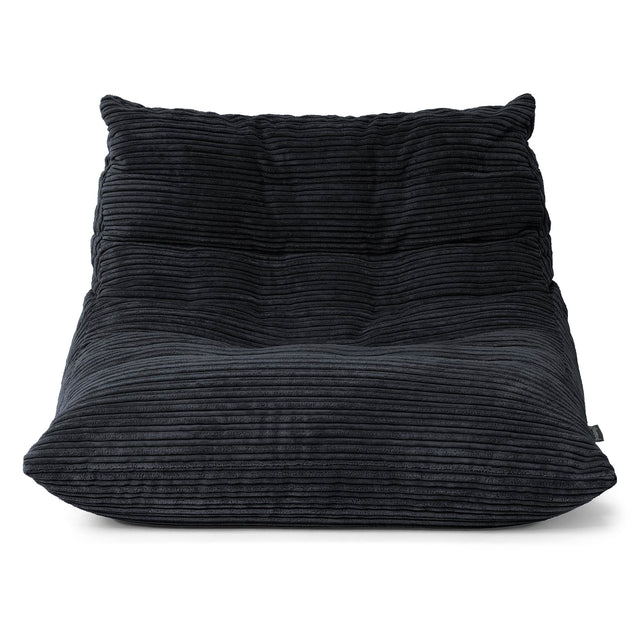 Fauteuil Pouf de Sol Noah - Côtelé Noir 01