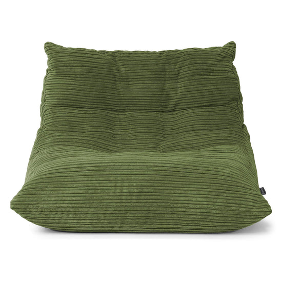 Fauteuil Pouf de Sol Noah - Côtelé Vert Forêt 01