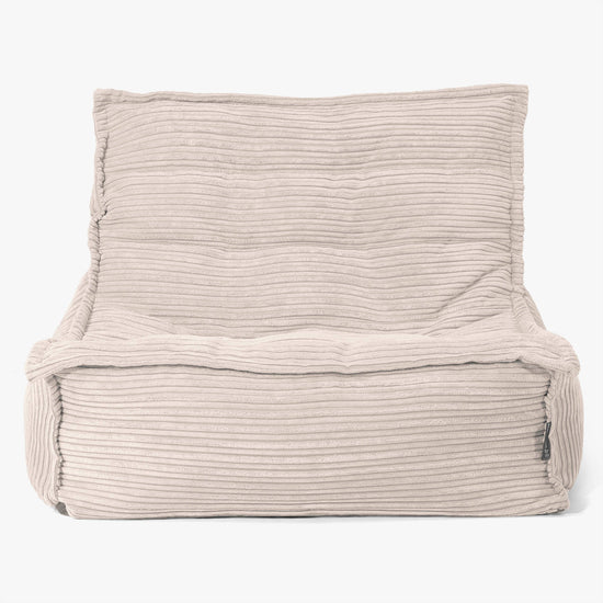 Fauteuil Pouf de Sol Oliver - Côtelé Ivoire 02