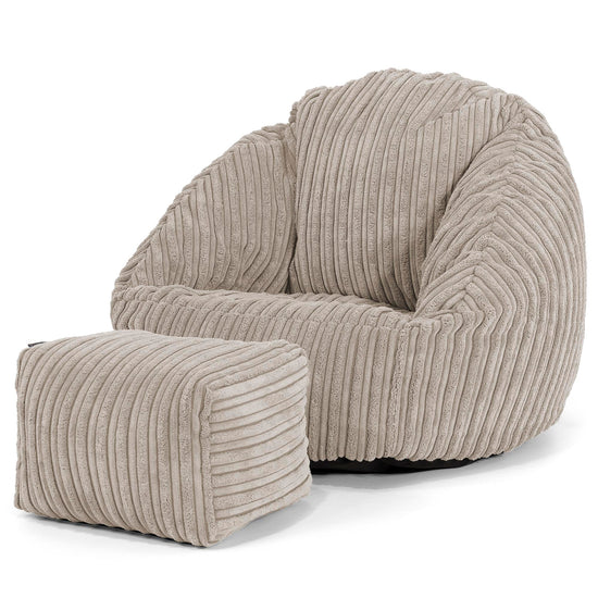 Pouf Chaise Bubble pour Enfants 1-3 ans - Côtelé Vison 02