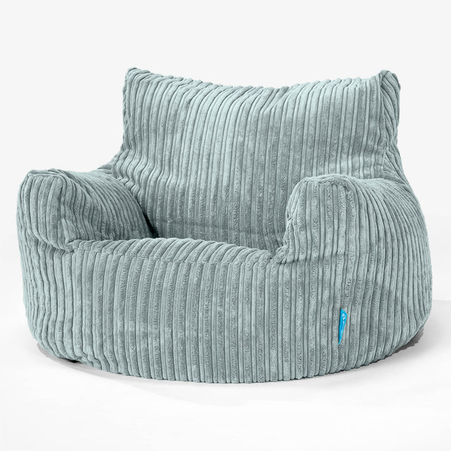 Fauteuil Pouf Enfant 3-8 ans - Côtelé Verte Menthe 01