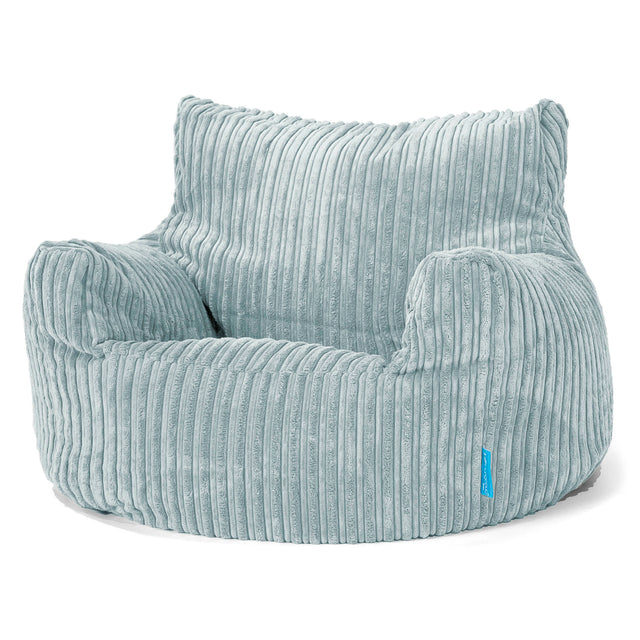 Fauteuil Pouf Enfant 3-8 ans - Côtelé Verte Menthe 01