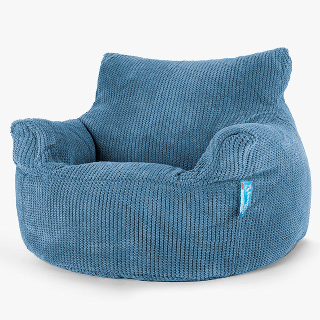 Fauteuil Pouf Enfant 3-8 ans - Pompon Bleu Ciel 01