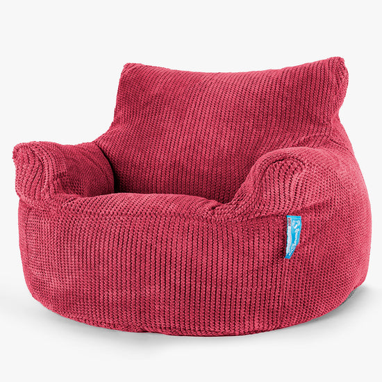 Fauteuil Pouf Enfant 3-8 ans - Pompon Rouge pastel 01