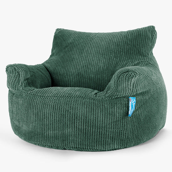 Fauteuil Pouf Enfant 3-8 ans - Pompon Vert Mousse 01