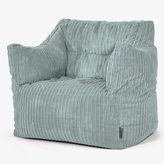 Fauteuil Pouf Victor - Côtelé Vert Menthe 01